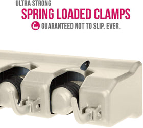 Berry Ave broom organizer installs easily with included hardware for quick setup.