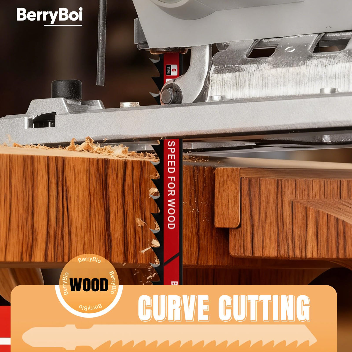 BerryBoi blades with varied TPI for multi-material performance.