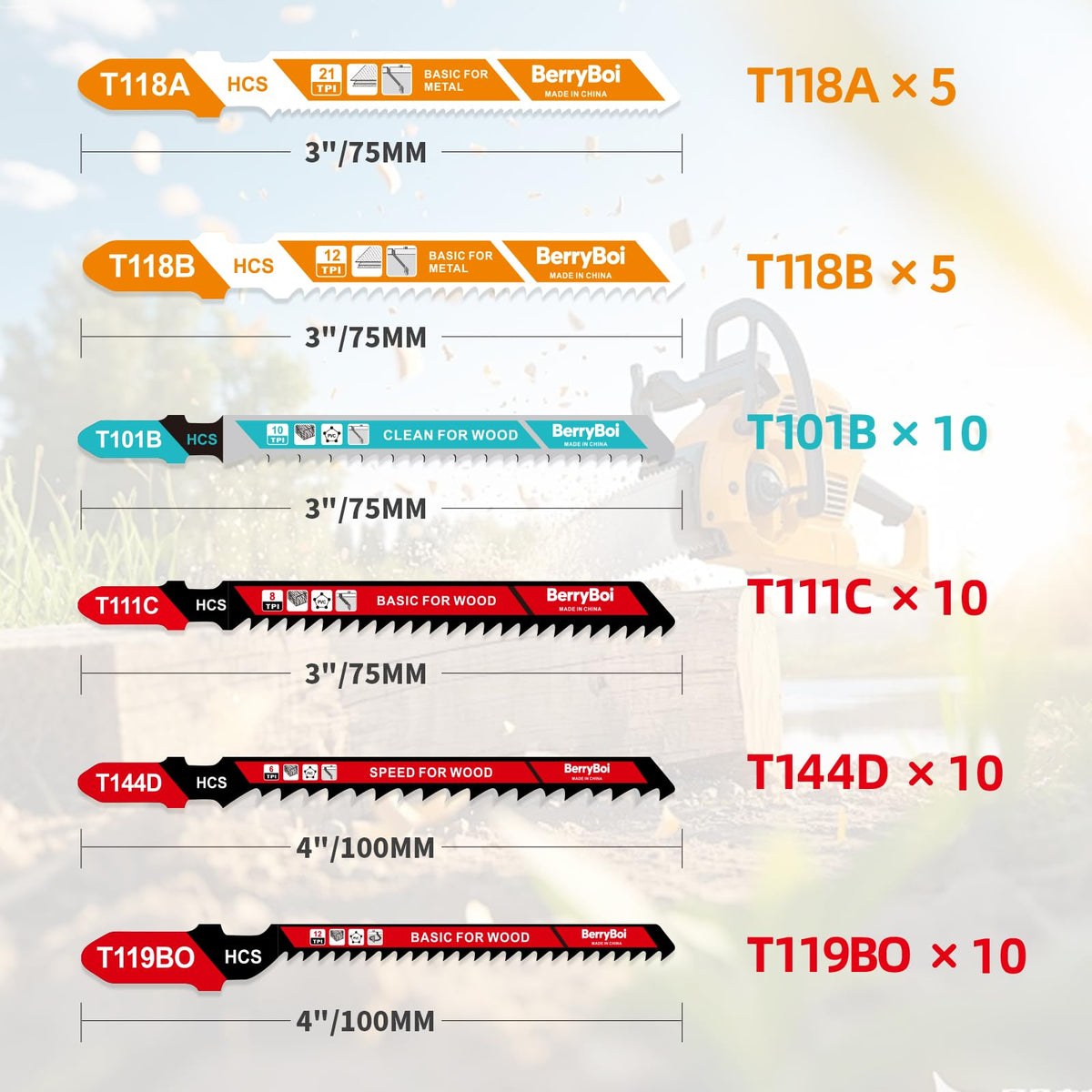 BerryBoi wood-cutting blade set delivers fast, smooth cuts.
