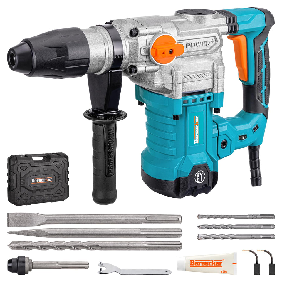 The Berserker 1-9/16 SDS-Max rotary hammer drill powering through concrete with confident grip