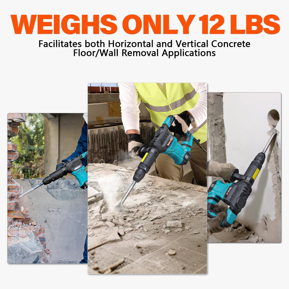 Berserker 1300W ergonomic grip improves control during demolition