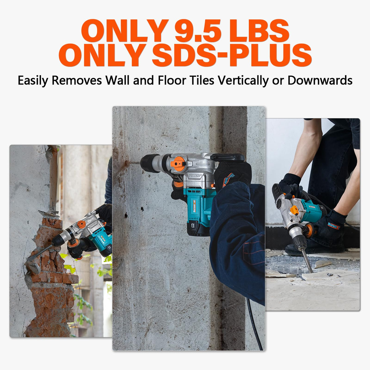 Berserker 360-degree handle shows enhanced comfort during overhead work.