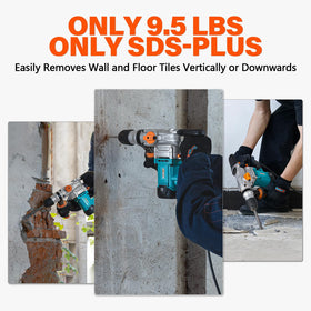 Berserker 360-degree handle shows enhanced comfort during overhead work.