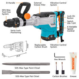 Berserker SDS-Max bit system with auto-lock enables quick changes.