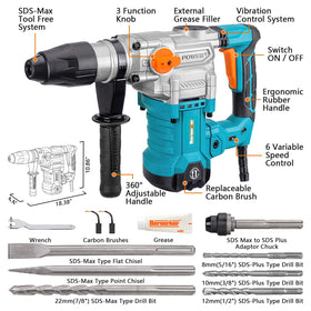 SDS-Max bit system enabling tool-free changes for faster setup