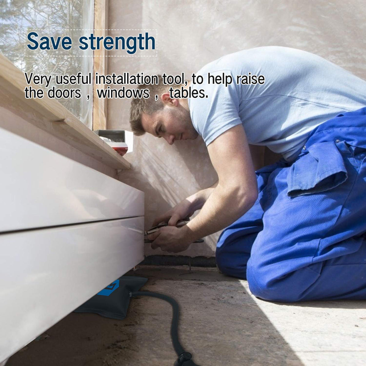 Bershaker air wedge bag kit supports accurate furniture and fixture alignment.