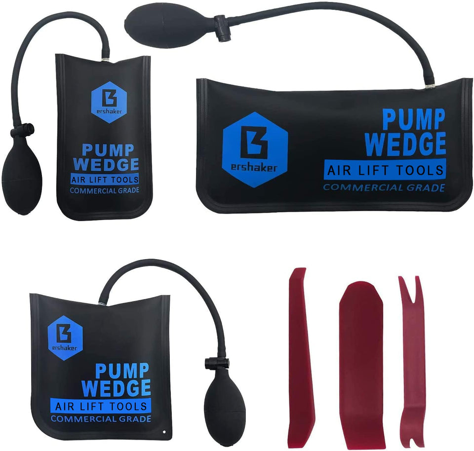 Bershaker air wedge bag pump front view for precise leveling during installations.