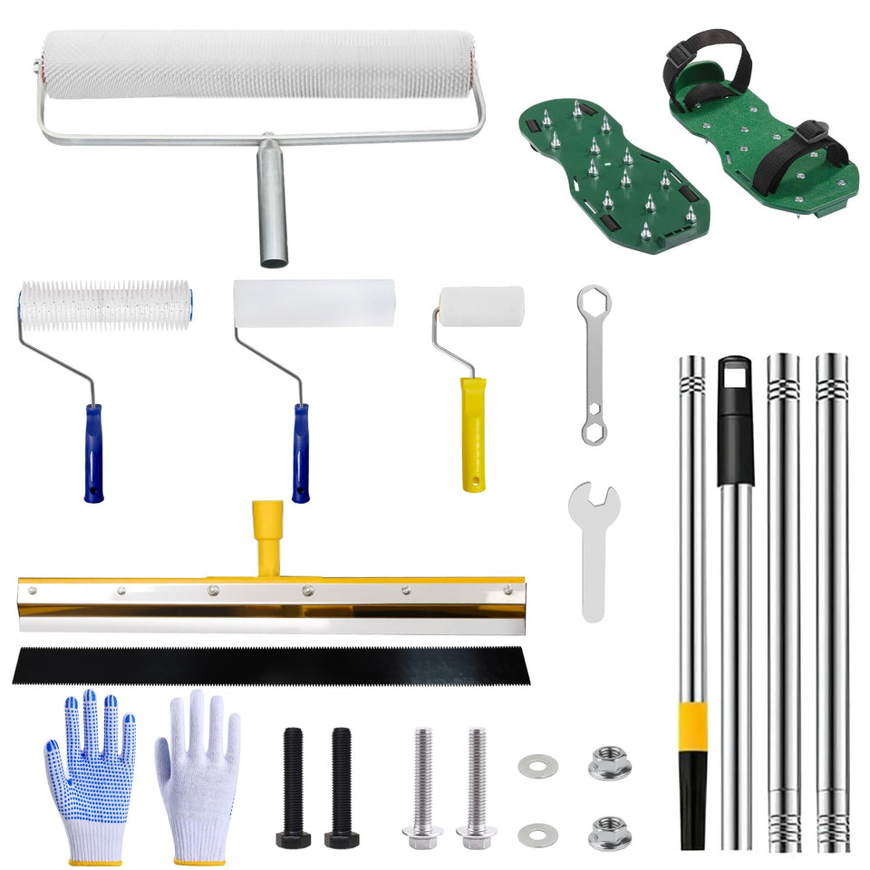 BERXOL self-leveling tool kit rake smoothing concrete surface