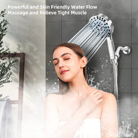 BESAQUO handheld massage mode targets tense shoulders for quick relief during showers.