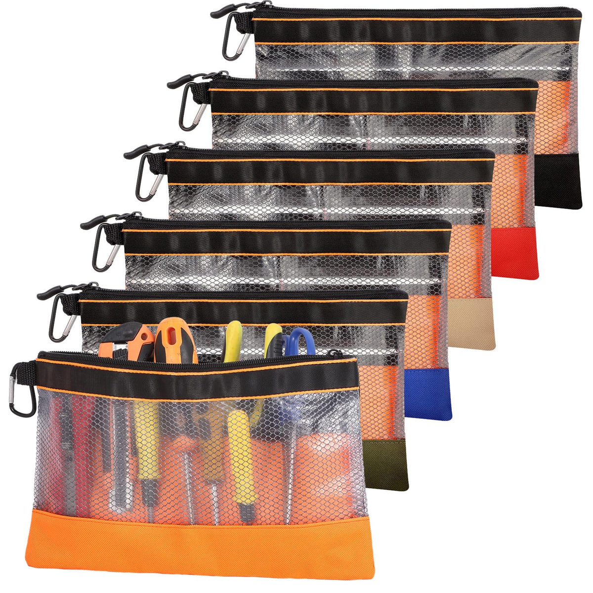 BESARME clear tool pouch with mesh window for quick visibility and access