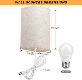 Beser·Win plug-in sconce with convenient on/off switch for quick control