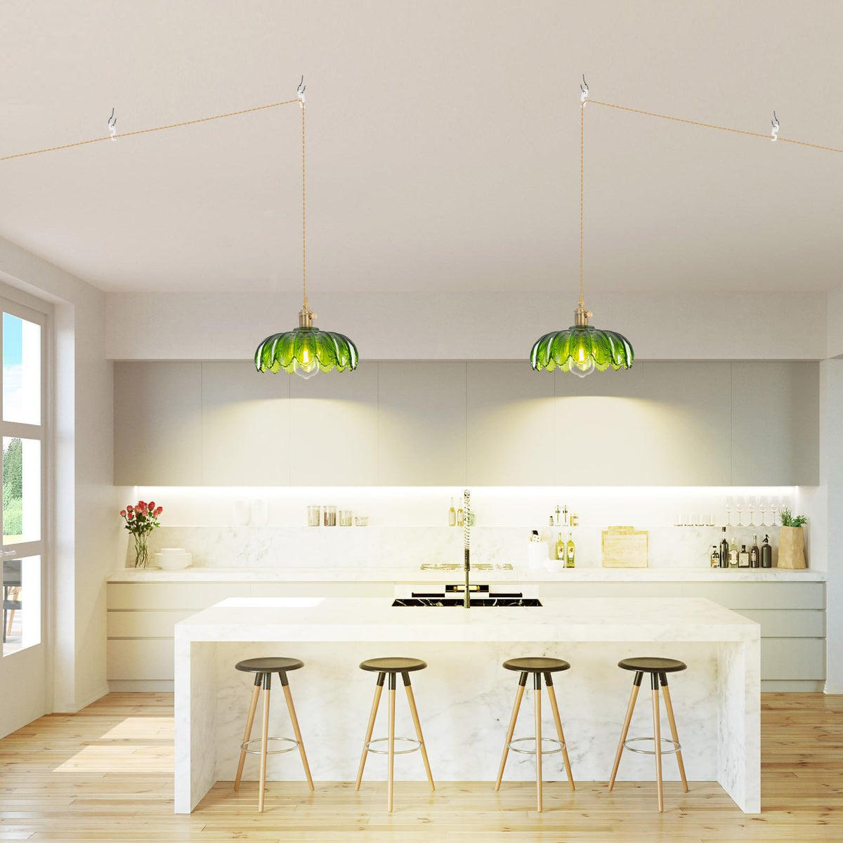 Beser·Win soft glow illuminating wall art and textures.