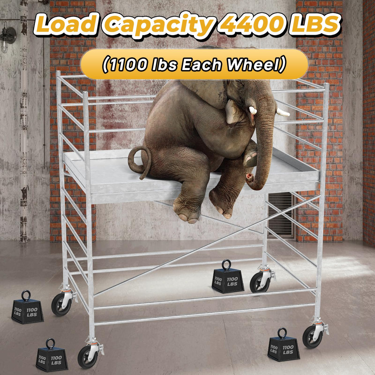 Besitu 1100LBS capacity caster ideal for heavy-duty drywall and painting setups