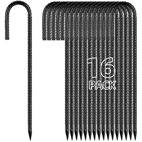 Besitu 12-inch J-hook rebar stake anchors outdoor decor in windy conditions.