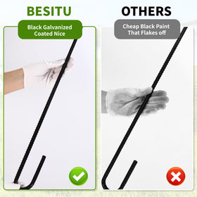 Besitu 24-inch J Hook detail with chisel point for easy soil penetration