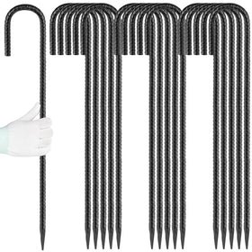 Besitu 24-inch J Hook rebar stakes side view for sturdy ground anchoring