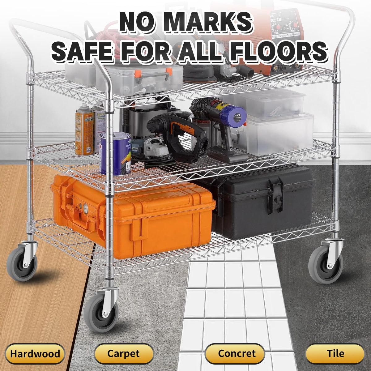 Besitu TPR soft tread casters reduce noise and floor marks