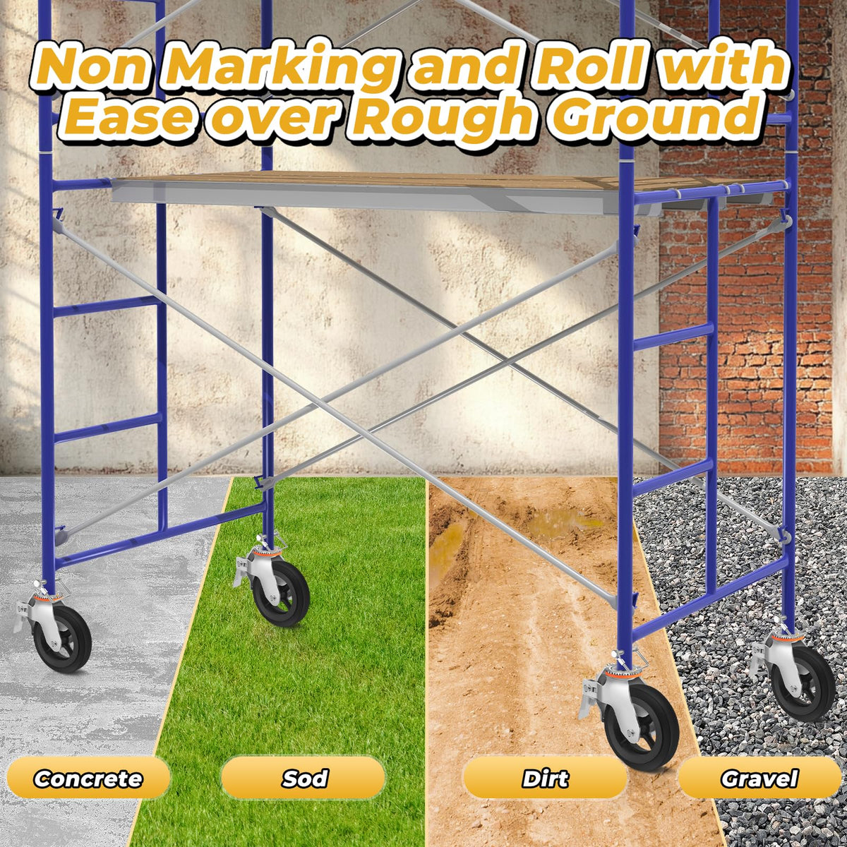 Besitu two pin holes compatible with many scaffold frames for quick setup