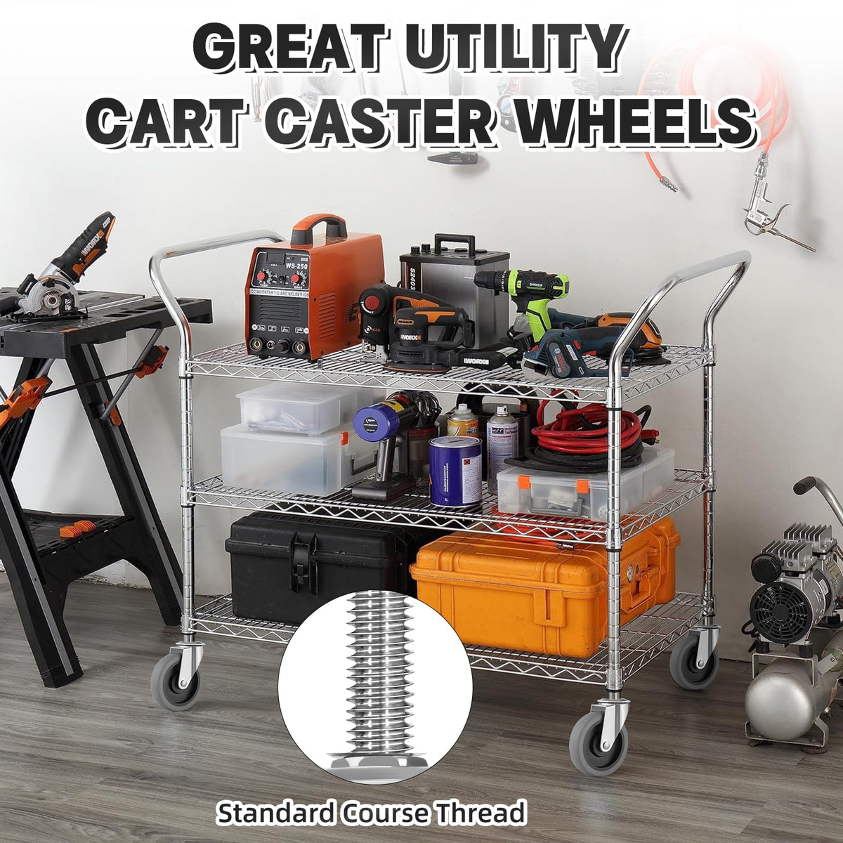 Besitu wire shelving caster for sturdy industrial racks