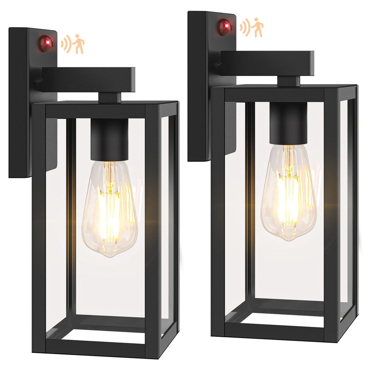 BesLowe 13-inch motion-sensor outdoor wall light brightens porch at dusk.