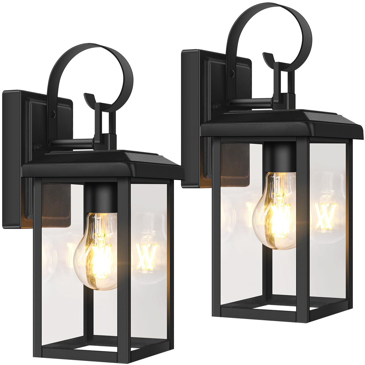 BesLowe 2-pack outdoor wall light front door black for inviting entry lighting