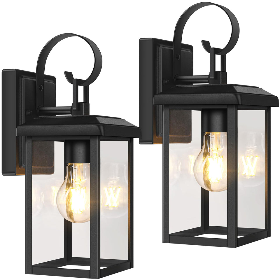 BesLowe 2-pack outdoor wall light front door black for inviting entry lighting