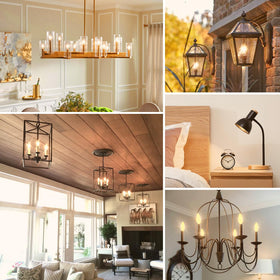 BesLowe amber light ideal for chandeliers, pendants, and fans.