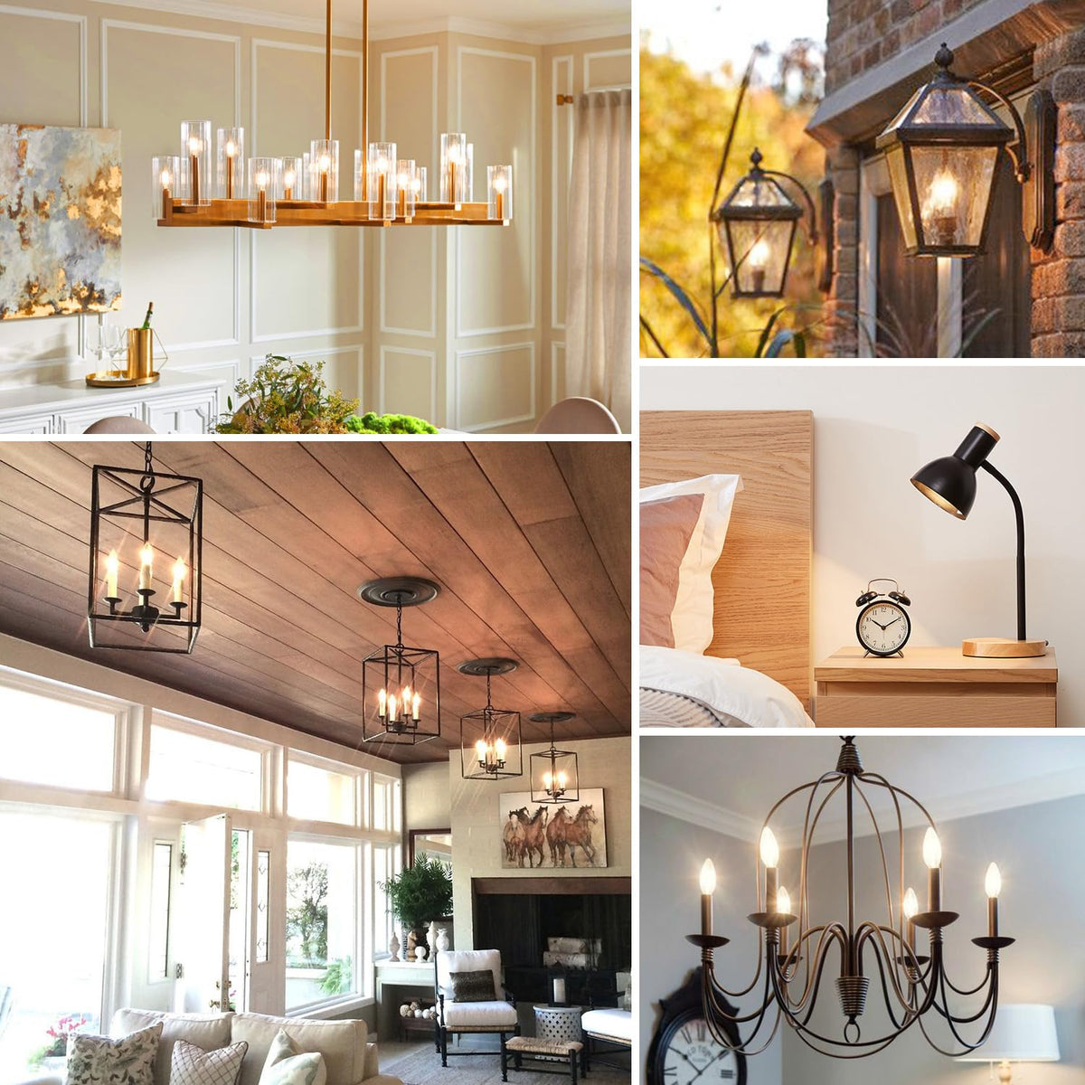 BesLowe fits standard chandelier and ceiling fan fixtures.