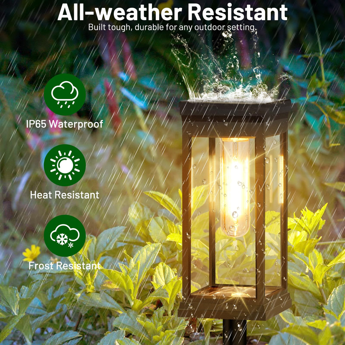 BesLowe LED filament pathway light bulb close-up for crisp, inviting light along a walkway.