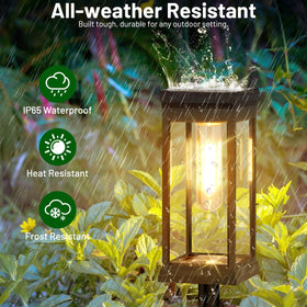 BesLowe LED filament pathway light bulb close-up for crisp, inviting light along a walkway.