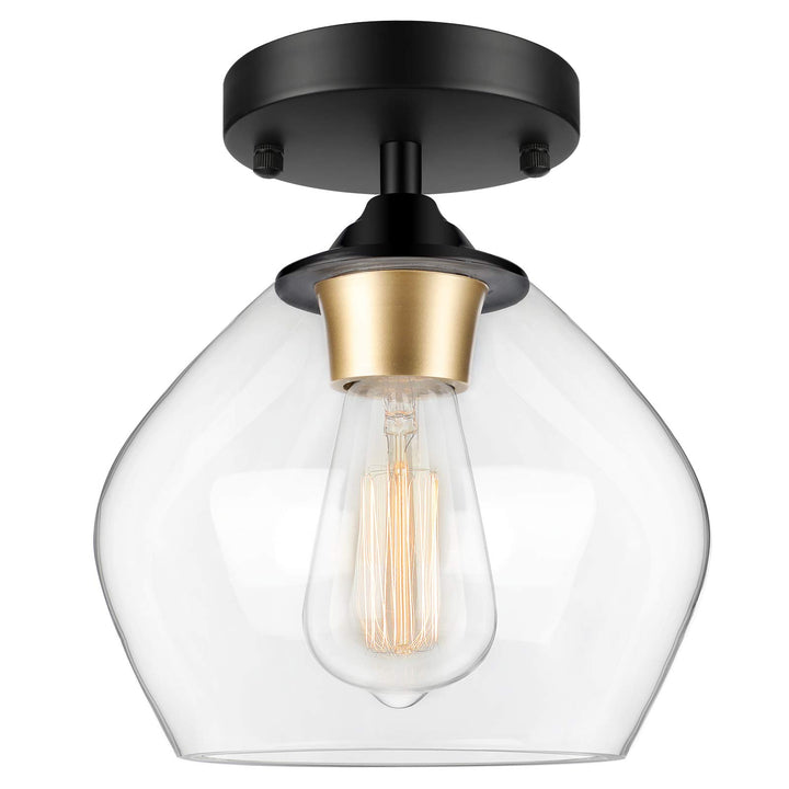 BesLowe modern semi-flush light with glass shade for elegant hallway illumination