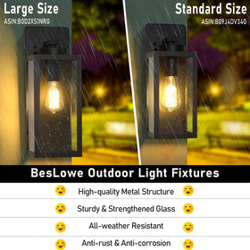 BesLowe open-bottom-design-outdoor-lantern allows easy bulb replacement.