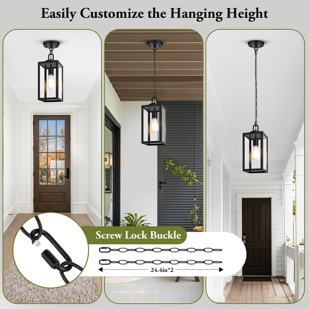 BesLowe outdoor pendant light glass detail highlighting clear glass and modern silhouette.