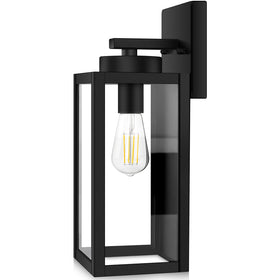 BesLowe outdoor wall lantern with matte black finish for durable entryway lighting.