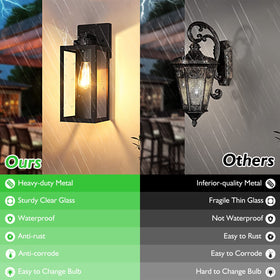BesLowe outdoor wall light is easy to install with no assembly required.