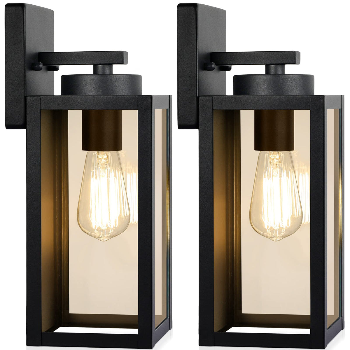 BesLowe outdoor wall light front view with matte black finish for entryway lighting.