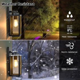 BesLowe wall lantern showing E26 compatibility and easy bulb access for replacement.