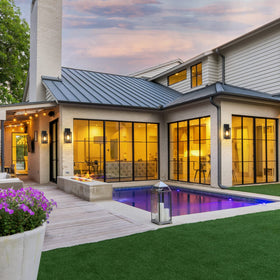 BesLowe exterior wall lantern demonstrates rugged weatherproof frame.