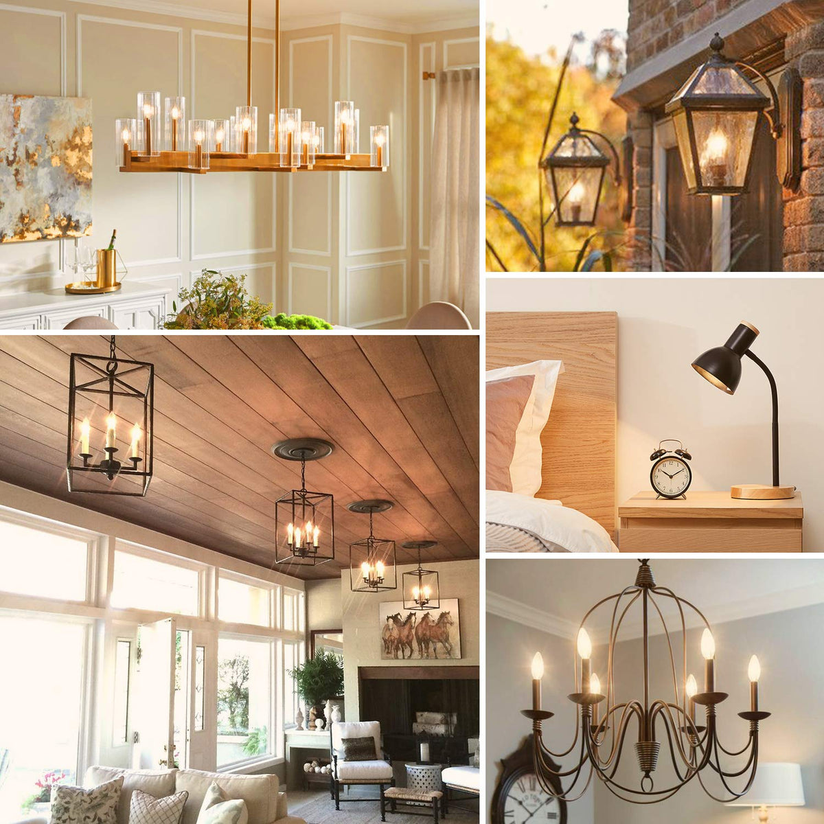 BesLowe six pack of dimmable E12 candle bulbs for multiple fixtures