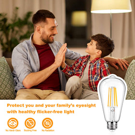 BesLowe ST64 vintage LED bulbs suited for chandeliers and chandeliers-style fixtures.