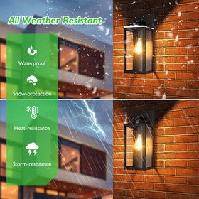 BesLowe wall sconce featuring a glass shade for crisp porch illumination.