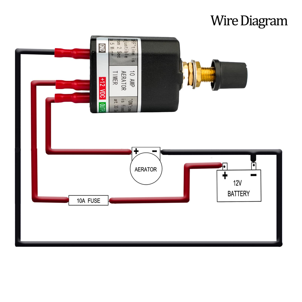 Besramtic Livewell timer wiring diagram shows simple wiring for quick setup.