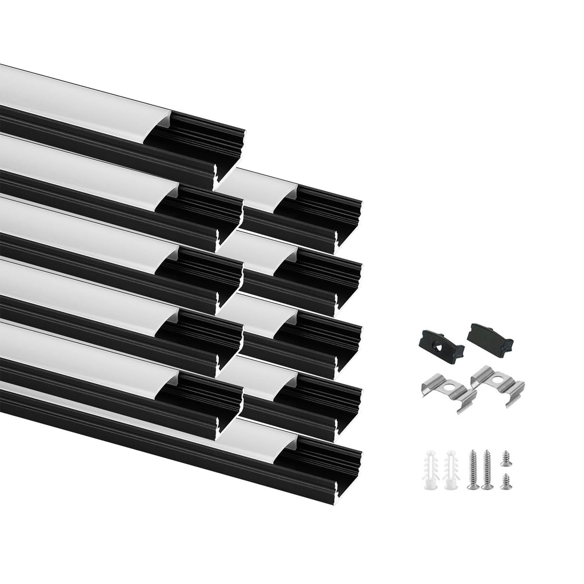 Besseto LED channel 3-3ft black aluminum housing for clean under-cabinet lighting.