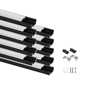 Besseto LED channel 3-3ft black aluminum housing for clean under-cabinet lighting.