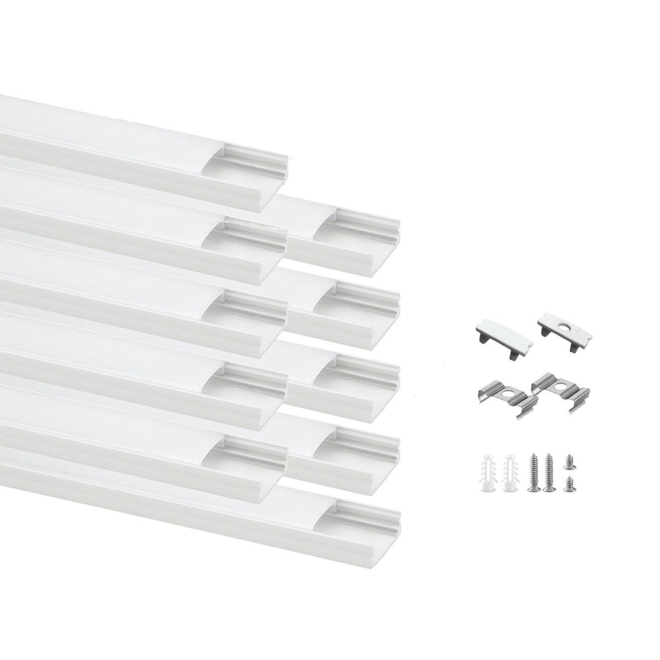 Besseto white LED channel with diffuser for under-cabinet lighting, even glow.