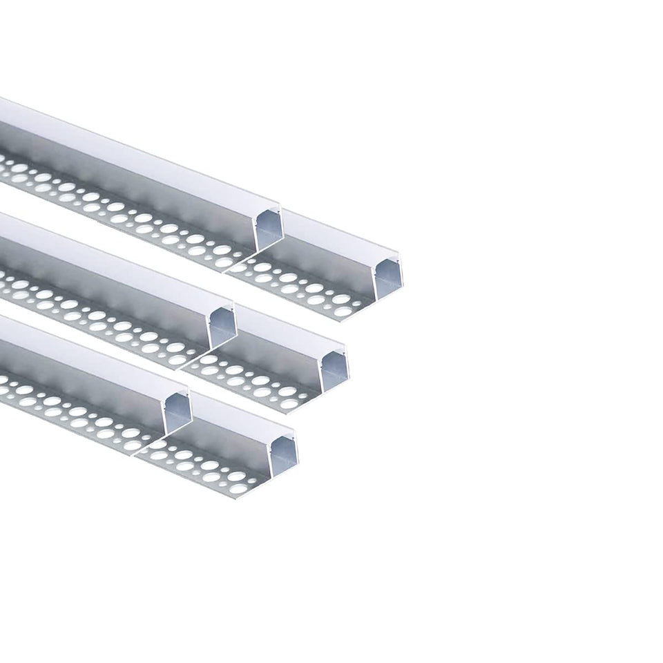 Besseto plaster-in LED channel six-pack with milky diffuser for soft, even light