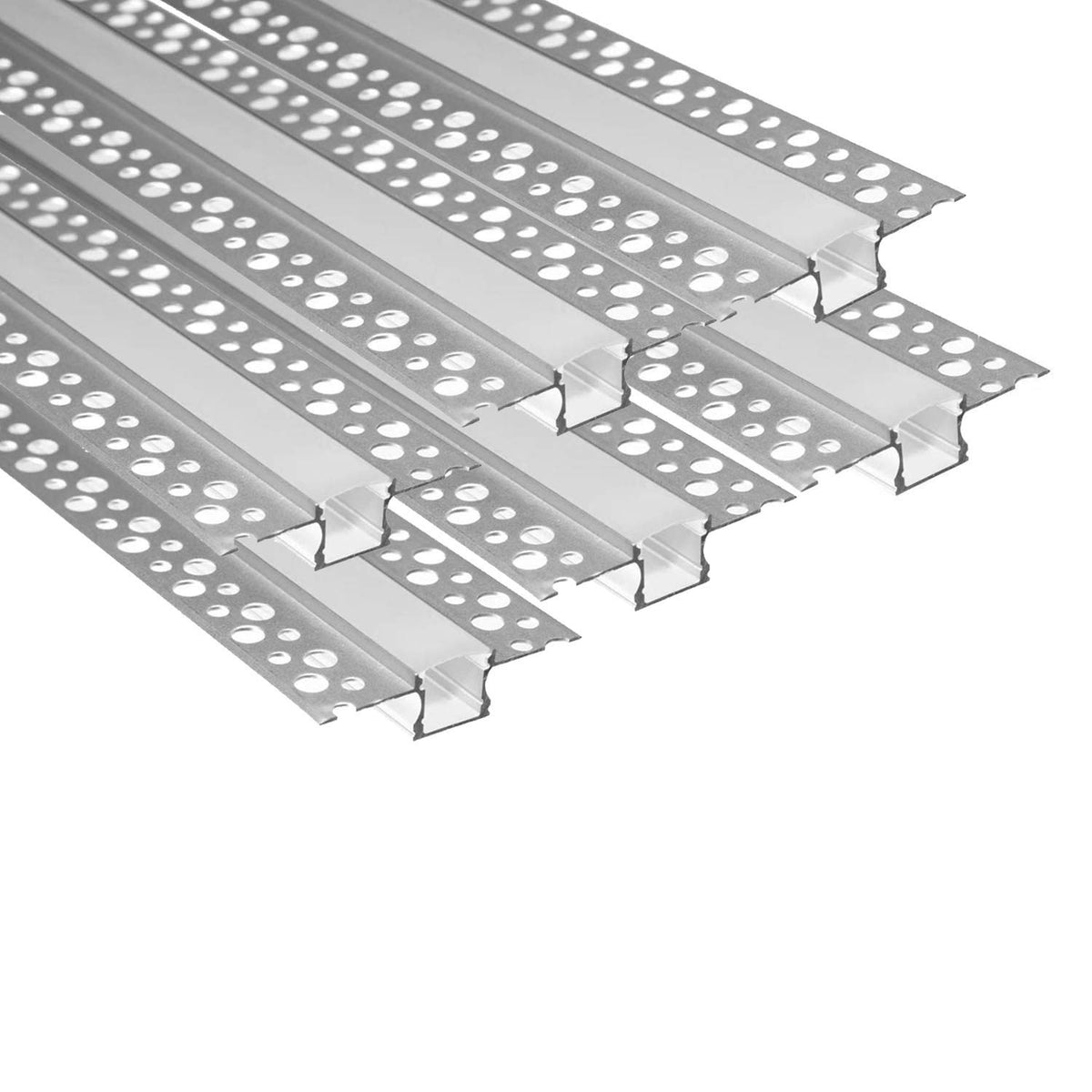 Besseto plaster LED channel 6-pack front view for clean seamless wall lighting