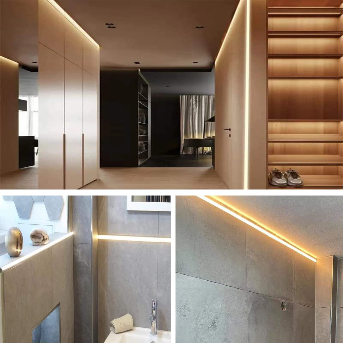 Besseto seamless wall light beam example with trimless channel