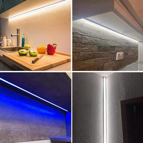 Besseto under-cabinet lighting setup highlights kitchens and workspaces.