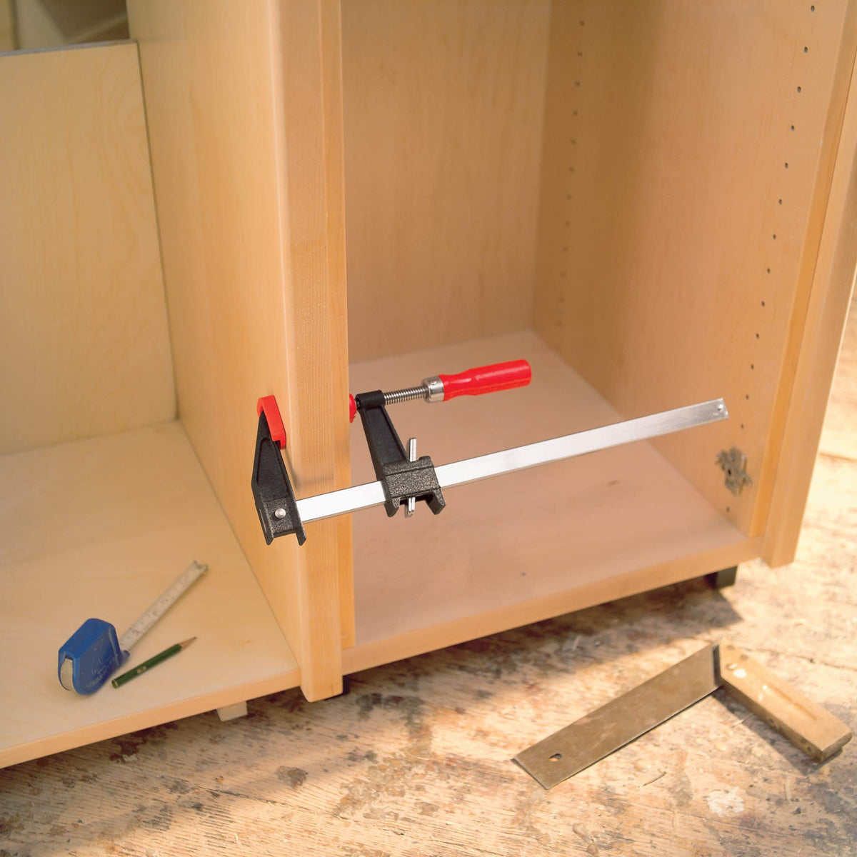Two 6-inch and two 12-inch BESSEY GSCC4PK-C clamps for versatile setups